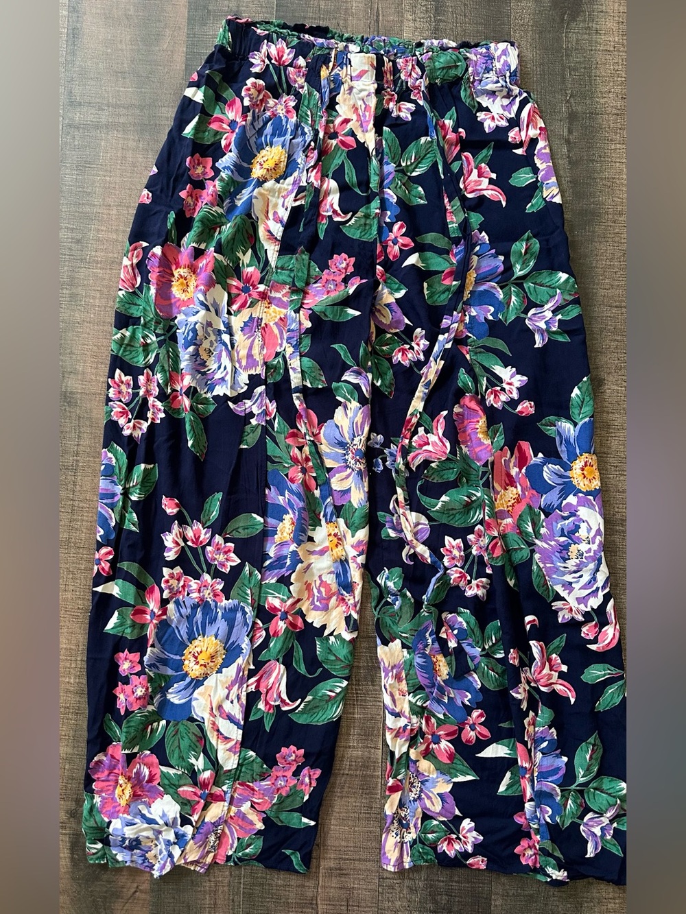 Angie Purple Floral Wide Leg Pants